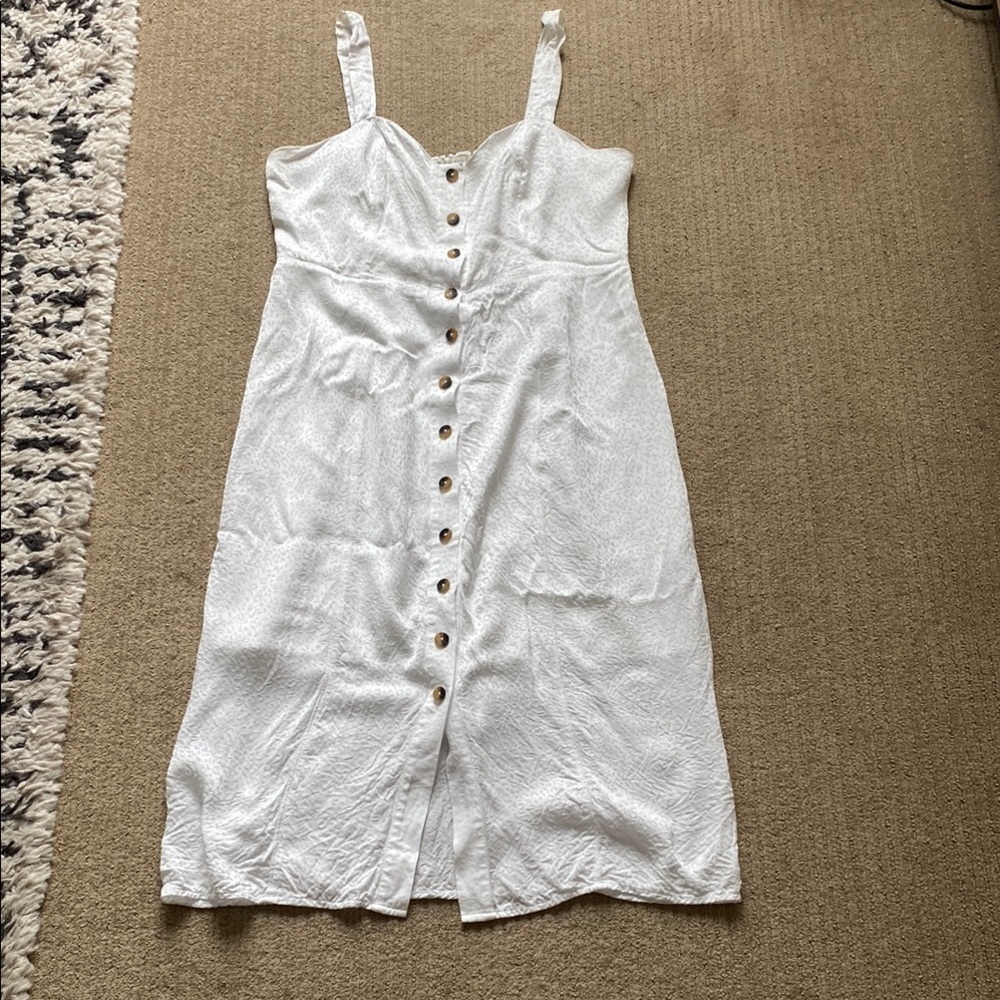 Good American The Bustier Dress, Ivory Leopard